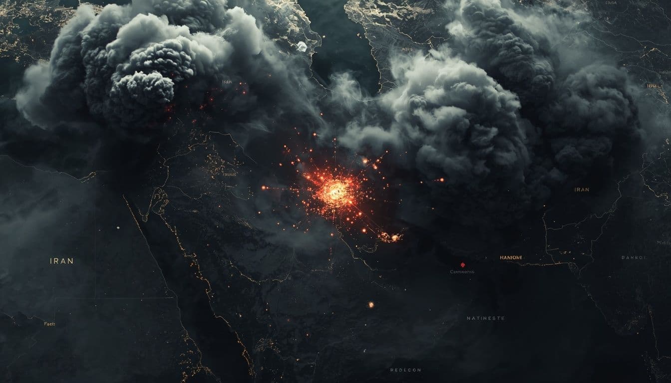 Tactical satellite intelligence radar display with a glowing gold strategic beacon node over a dark topographical grid map, illustrating Professor Jiang's Pax Judaica meaning geopolitics framework.